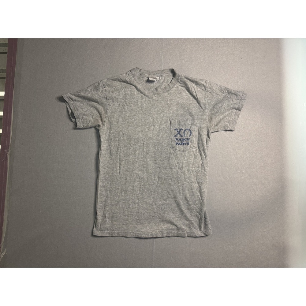 Hanes Beefy-T Chi Omega Ranch Party Vanderbilt 2009 Pocket Tee Adult S Gray